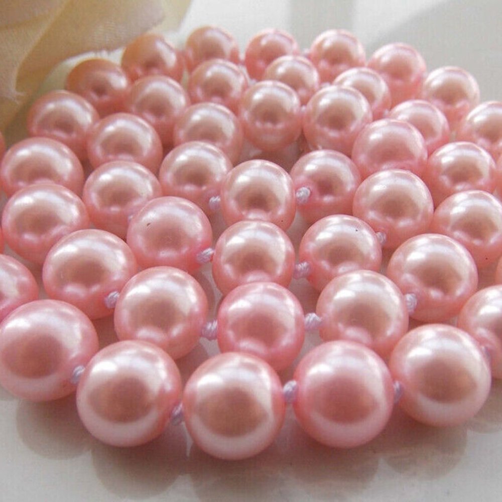 Elegant Light PInk Sea Pearl Shell 8mm Choker Necklace Jewelry